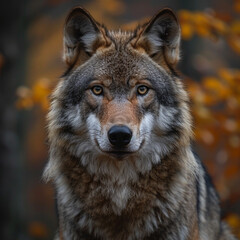 Wolf Looking At Camera Lens