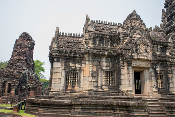 Naklejka premium Phimai stone castle ancient at historical park, Phimai District, Nakhon Ratchasima