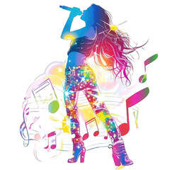 Obraz na płótnie Canvas dancing girl in the nightclub transparent background png isolated on white background