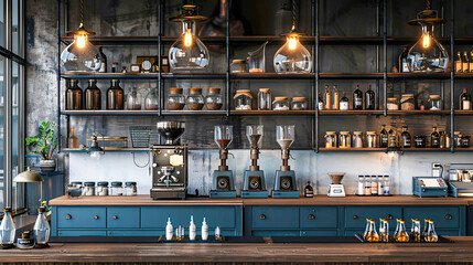 Modern cafe interior design with a cozy and inviting atmosphere, perfect for coffee lovers and social gatherings