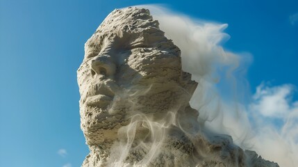 Fototapeta premium Towering Sandstone Monolith Weathered by Relentless Desert Winds