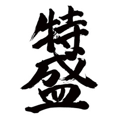Japan calligraphy art【특성・Special portion】日本の書道アート【特盛・とくもり】／This is Japanese kanji 日本の漢字です／illustrator vector イラストレーターベクター