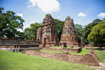 Wat Mahathat ancient at historical park at Ayutthaya Historical Park, Phra Nakhon Si Ayutthaya...