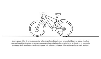 Vector illustration of exercise bike. Modern flat in continuous line style.