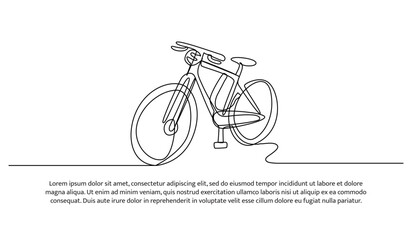 Vector illustration of bicycle shop. Modern flat in continuous line style. - obrazy, fototapety, plakaty