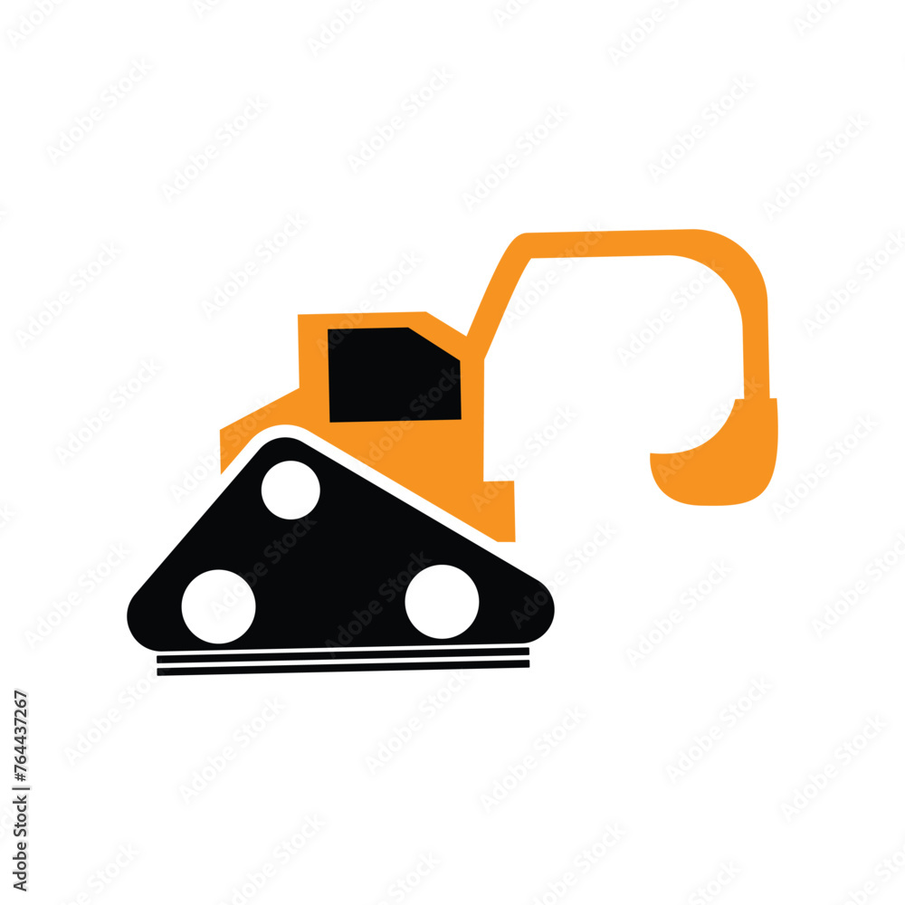 Poster bulldozer logo icon