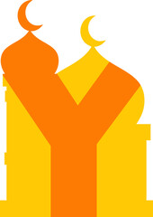 Mosque Silhouette Letter Alphabet Y