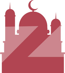 Mosque Silhouette Letter Alphabet Z