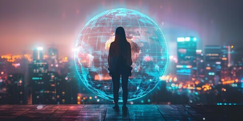 Protecting Digital Worlds: How Cybersecurity Defends Against Evolving Cyber Threats. Concept Cybersecurity Threats, Digital Defense Strategies, evolving threats, Cybersecurity Solutions - obrazy, fototapety, plakaty