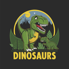 Dinosaur t-shirt design template. Dinosaur vector design for t shirt printing
