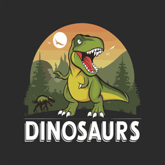 Dinosaur t-shirt design template. Dinosaur vector design for t shirt printing