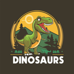 Dinosaur t-shirt design template. Dinosaur vector design for t shirt printing