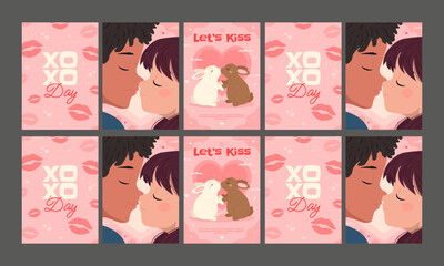 international kissing day vector illustration flat design