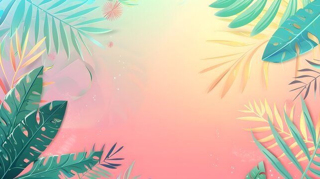 summer plants and flower background illustration
