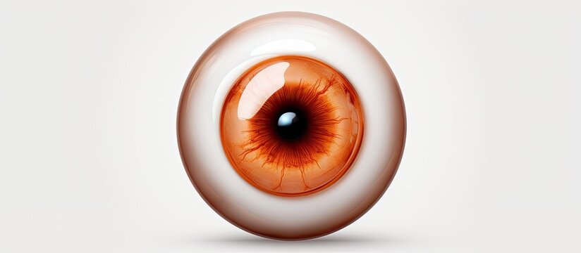 Create a lifelike illustration of an eyeball focusing on the brown iris using digital tools