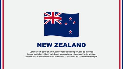 New Zealand Flag Abstract Background Design Template. New Zealand Independence Day Banner Social Media Vector Illustration. New Zealand Cartoon