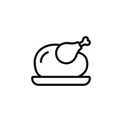 chicken dish icon vector