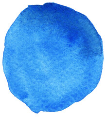 Blue Watercolor hand painted circles texture. Watercolour circle elements for design.