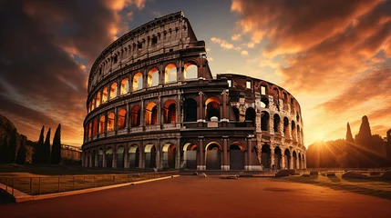 Fotobehang Rome's Timeless Treasures: Colosseum, Forum & Palatine Hill - Awe-Inspiring History © Phrygian