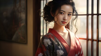 Fototapeta premium Japanese woman, famous Japanese model 