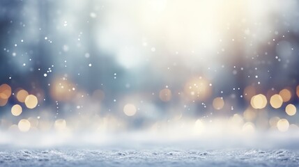 Christmas Snowfall Wonderland: A festive scene with falling snowflakes, creating a wintry atmosphere under a starry sky, perfect for holiday celebrations
