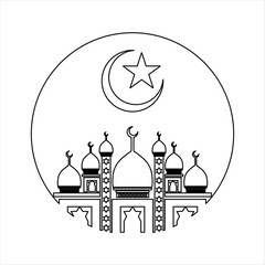 Outline mosque illustration vector element