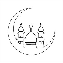Outline mosque illustration vector element