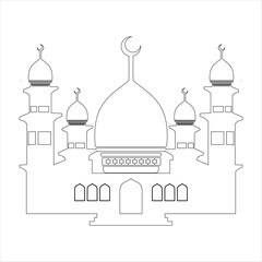 Outline mosque illustration vector element