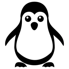 penguin icon, simple vector design