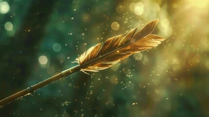 The flutter of the archers feathers as the arrow s through the air.