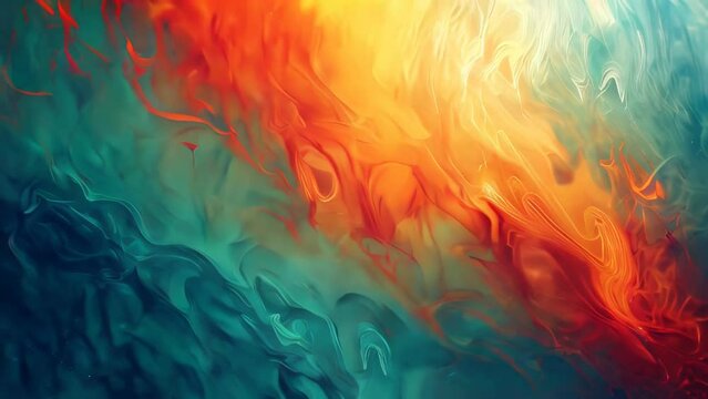 Abstract watercolor background. Blue, orange, yellow and green colors.