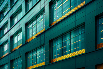 Architectural Elegance, Modern Building Exterior with Reflective Windows