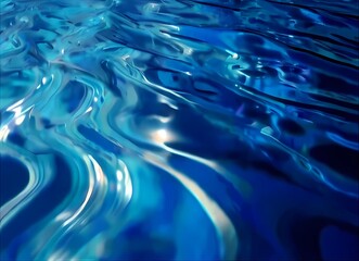 光を反射する青のグラデーション水面テクスチャ風壁紙 - obrazy, fototapety, plakaty