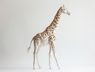 A gentle giraffe its long neck and spots beautifully morphing into translucent glass