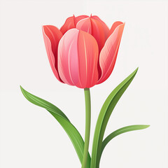 cartoon tulip illustration material
