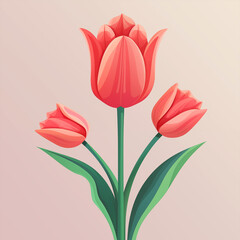 cartoon tulip illustration material