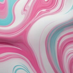 Abstract liquid acrylic paint in pink pastel color flowing down a white banner background