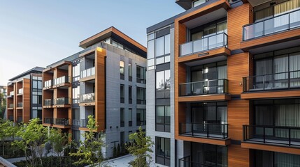 Explore the creative use of vertical space in a highdensity housing complex, capturing the seamless blend of privacy and community amenities within each residential unit