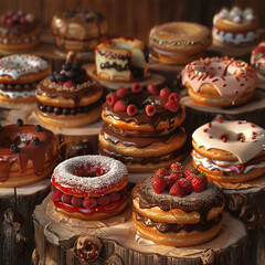 Beautiful cakes in the shop