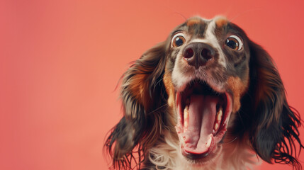 The dog made a surprised face