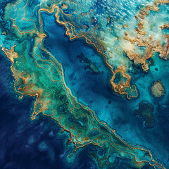 Naklejka premium The Great Barrier Reef in Australia captured from above