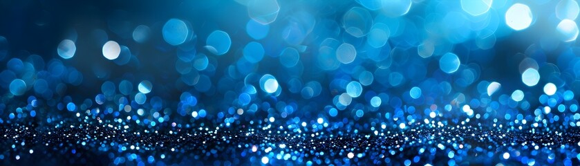 Mesmerizing Sapphire Shimmer - Enchanting Glittering Lights for Festive - obrazy, fototapety, plakaty