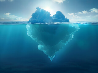 Mesmerizing Iceberg Reflection Glimmering in the Vast,Tranquil Ocean