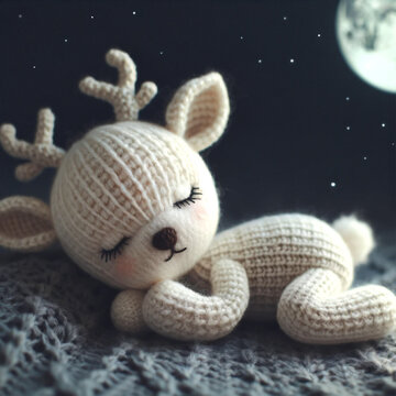 사슴인형 사슴뜨개인형 뜨개질로만든 사슴인형 귀여운 사슴인형