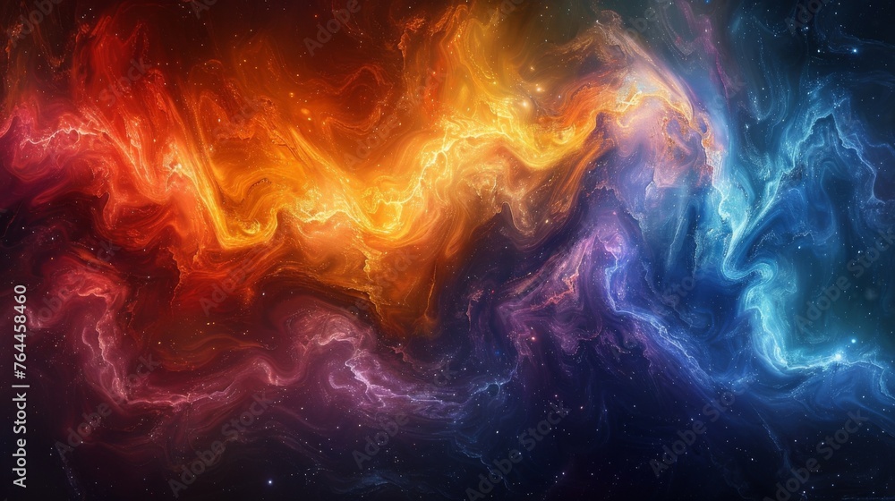 Poster a kaleidoscope of vibrant colors dances and swirls against a dark void each hue representing a uniqu