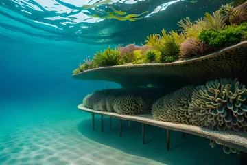 Tableaux ronds sur aluminium Récifs coralliens coral reef in the sea