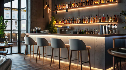 Chic and Trendy Bar Decor in Modern Setting