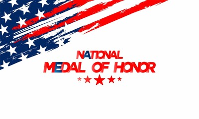 Happy National Medal Of Honor Day Background Vector Illustration	