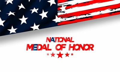 Happy National Medal Of Honor Day Background Vector Illustration	