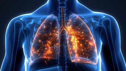 Fotobehang x ray image of human lungs © Luluraschi